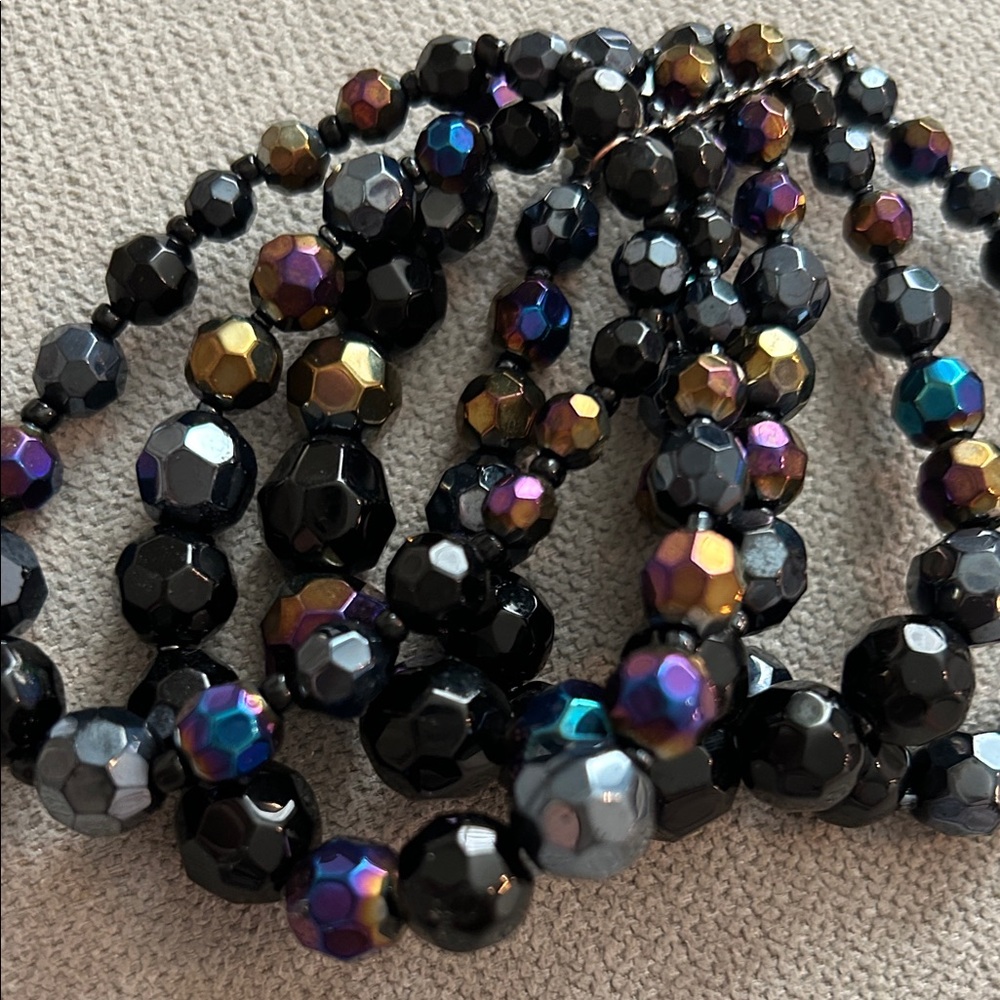 Aurora Borealis Multicolor Glass Beaded Bracelet